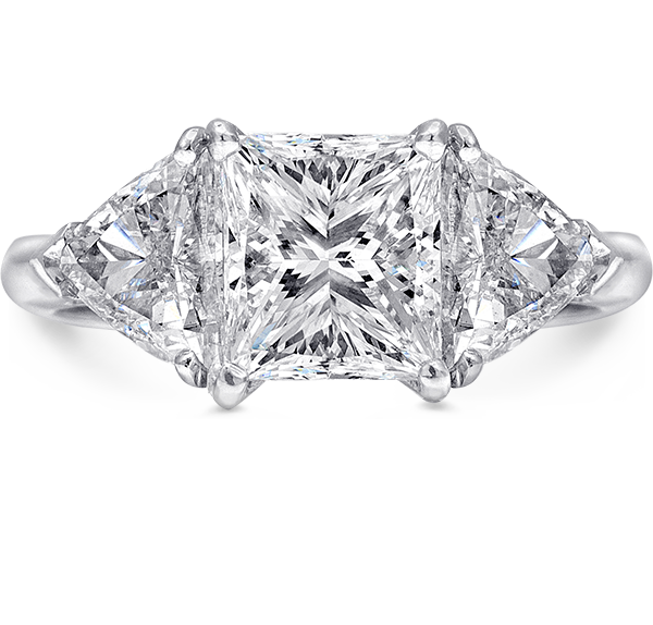 Three Stone Engagement Ring, Diamonds, 3.45ct. Total