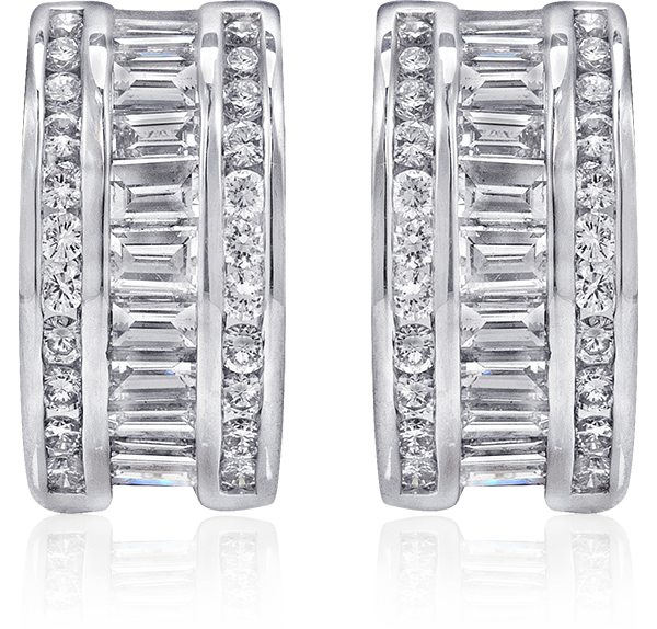 Earrings, Diamonds, 3.51ct. Total