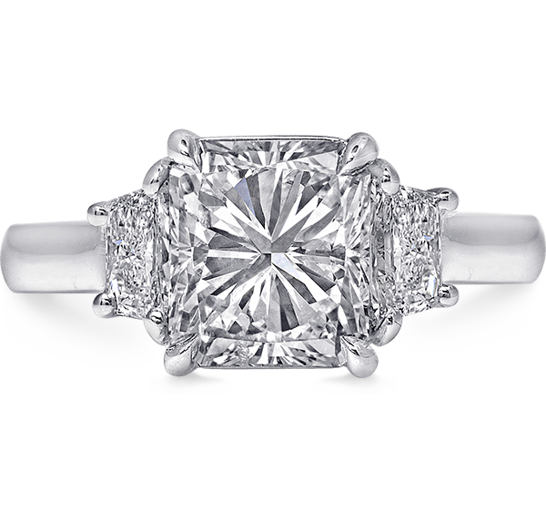 Three Stone Engagement Ring, Diamonds, 2.57ct. Total