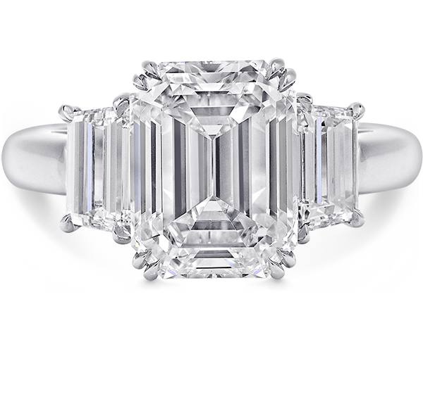 Three Stone Engagement Ring, Diamonds, 5.59ct. Total