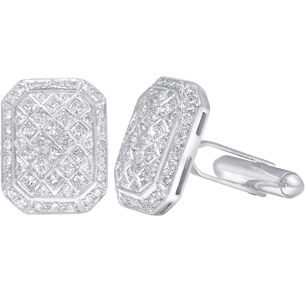 Cufflinks, White Diamonds, 2.11ct. Total