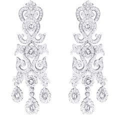 Chandelier Earrings, Diamonds, 6.30ct. Total