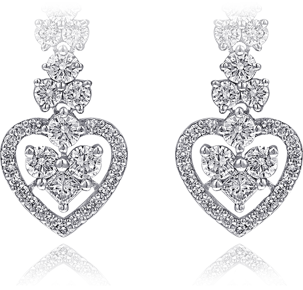 Drop Earrings, Diamonds, 3.56ct. Total