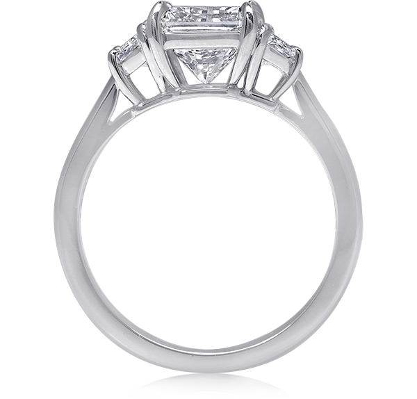 Three Stone Engagement Ring, Diamonds, 2.57ct. Total