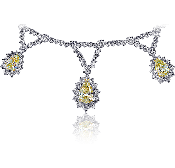 Link Necklace, Yellow Diamonds, 28.54ct. Total