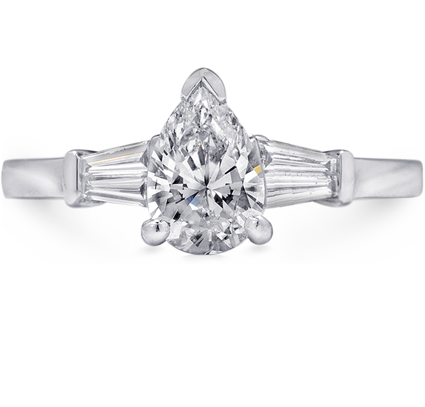Three Stone Engagement Ring, Diamonds, 1.30ct. Total
