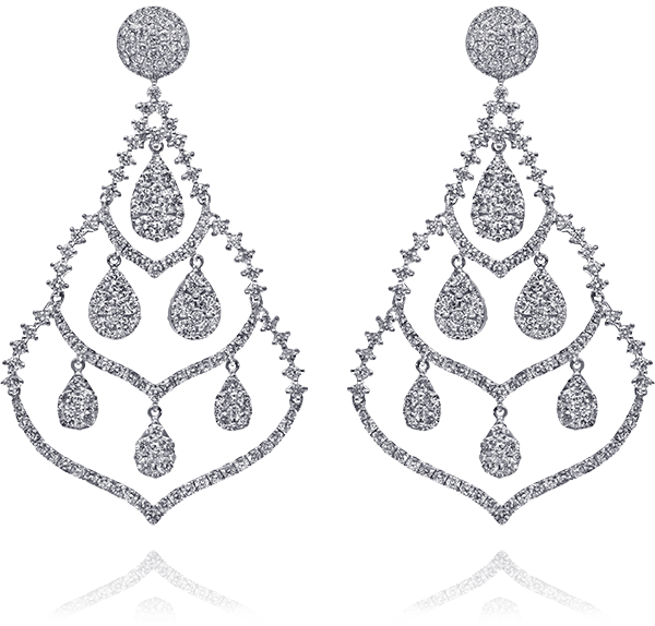 Chandelier Earrings, Diamonds, 9.00ct. Total