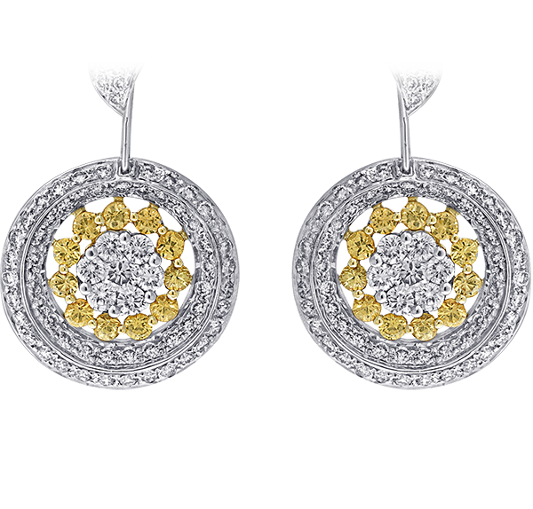 Earrings, Diamonds, 3.47ct. Total