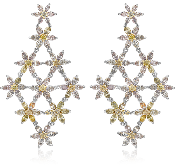 Drop Earrings, White Diamonds, 13.97ct. Total