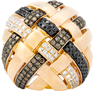 Ring, Black, Brown And White Diamonds, 2.31ct. Total