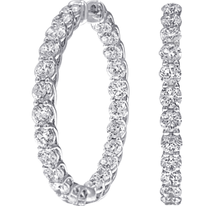 Hoop Earrings, Diamonds, 9.74ct. Total