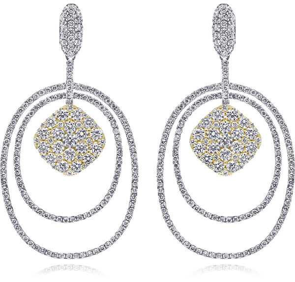 Chandelier Earrings, Yellow Diamonds, 6.42ct. Total
