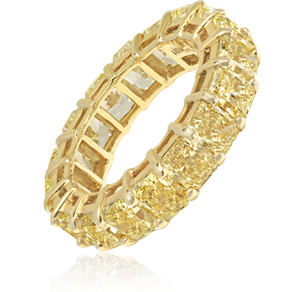 Prong Wedding Band, Yellow Diamonds, 7.50ct. Total