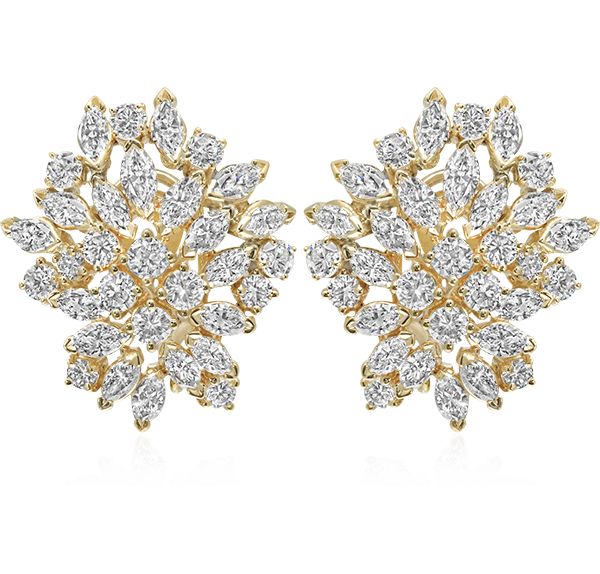 Stud Earrings, White Diamonds, 8.20ct. Total