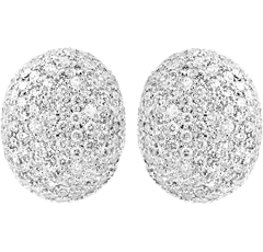 Button Earrings, Diamonds, 3.69ct. Total