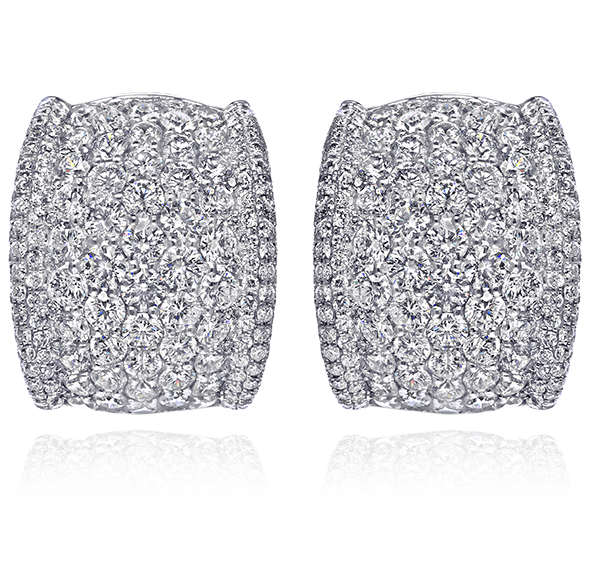 Huggie Earrings, Diamonds, 7.81ct. Total