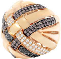 Ring, Black, Brown And White Diamonds, 2.31ct. Total