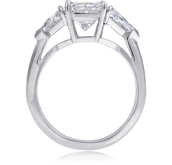 Three Stone Engagement Ring, Diamonds, 3.45ct. Total