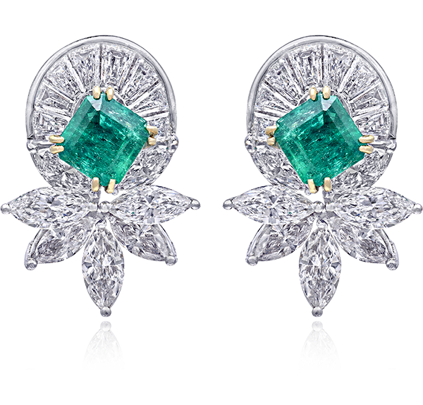 Button Earrings, Diamonds, 10.00ct. Total