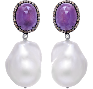 Pearl Button Earrings