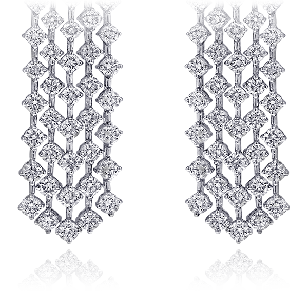 Chandelier Earrings, Diamonds, 9.89ct. Total