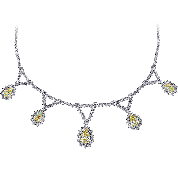 Link Necklace, Yellow Diamonds, 28.54ct. Total