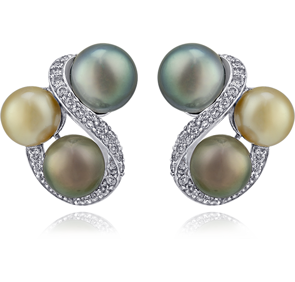 Pearl Button Earrings