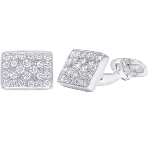 Cufflinks, White Diamonds, 1.50ct. Total