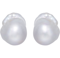 Pearl Button Earrings
