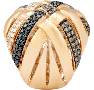 Ring, Black, Brown And White Diamonds, 2.31ct. Total