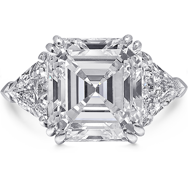 Three Stone Engagement Ring, White Diamonds, 8.05ct. Total