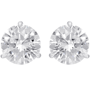 Stud Earrings, White Diamonds, 6.09ct. Total