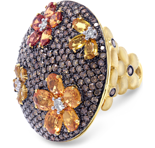 Ring, Cognac Diamonds, 3.91ct. Total