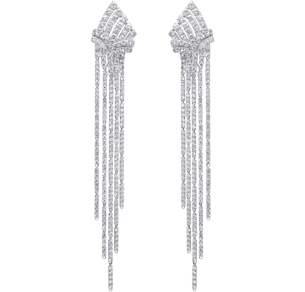 Earrings, White Diamonds, 9.63ct. Total