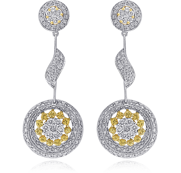 Earrings, Diamonds, 3.47ct. Total