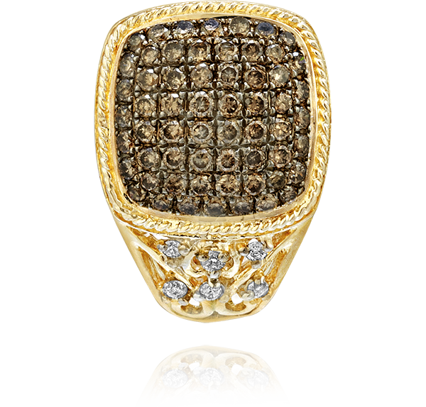 Huggie Earrings, Cognac Diamonds, 2.60ct. Total