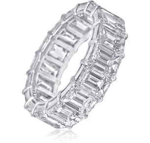 Prong Wedding Band, White Diamonds, 9.12ct. Total