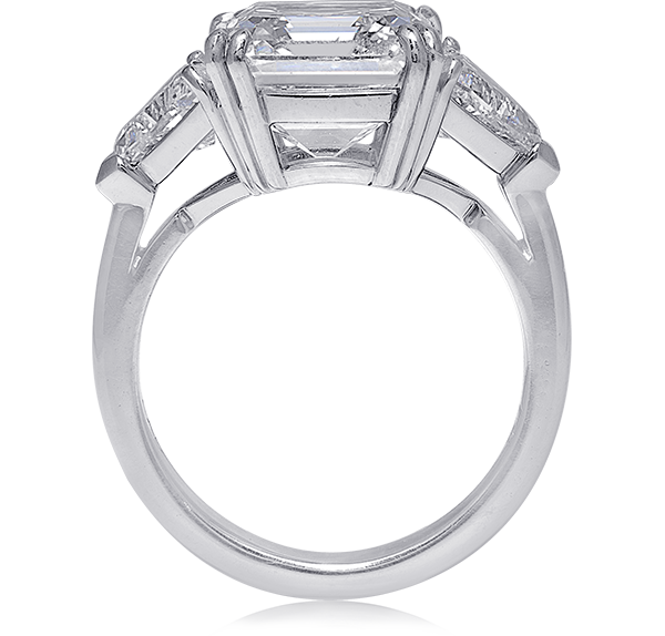 Three Stone Engagement Ring, White Diamonds, 8.05ct. Total