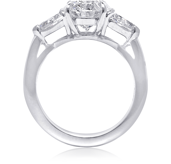 Three Stone Engagement Ring, Diamonds, 4.06ct. Total