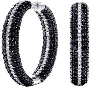 Hoop Earrings, Diamonds, 7.64ct. Total