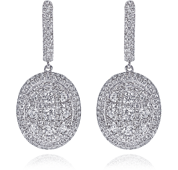 Earrings, Diamonds, 3.37ct. Total