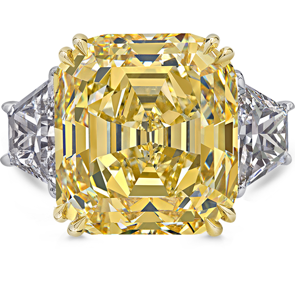 Solitaire Pave Engagement Ring, Yellow Diamonds, 14.36ct. Total