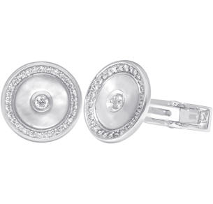 Cufflinks, White Diamonds, 0.63ct. Total