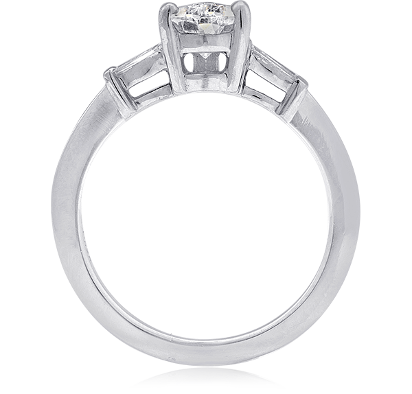 Three Stone Engagement Ring, Diamonds, 1.30ct. Total