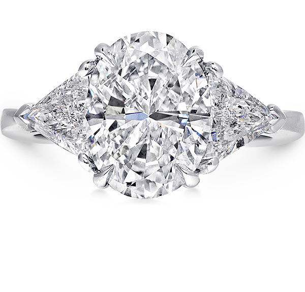Three Stone Engagement Ring, Diamonds, 4.06ct. Total