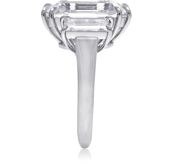 Three Stone Engagement Ring, White Diamonds, 12.15ct. Total