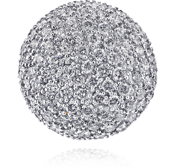 Button Earrings, Diamonds, 3.32ct. Total